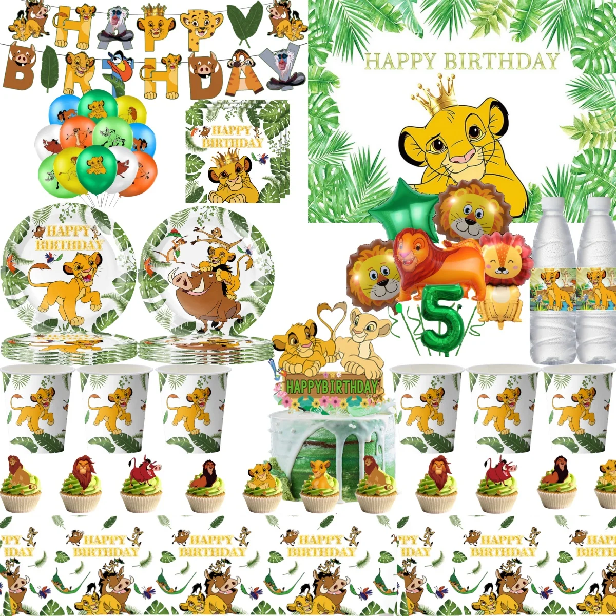 Disney Lion King Birthday Party Decoration Simba Tablecloth Plate