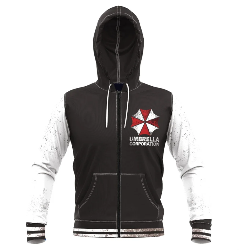 thumbnail image 1 of Nueva sudadera con capucha unisex con cremallera para hombre y mujer, protección contra crisis bioquímica, Umbrella Company, impresión 3D, moda urbana, tamaño grande, 1 of 5