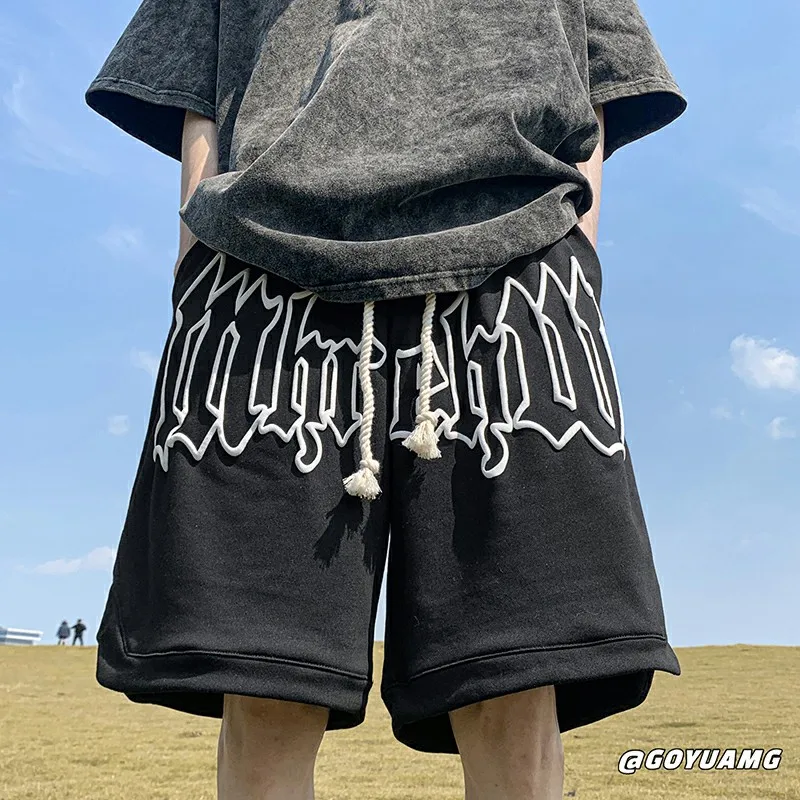 Outdoor Casual Shorts For Men's Summer American Quarter Pants Trendy Couple Sports Loose Oversized Casual Basketball Pants