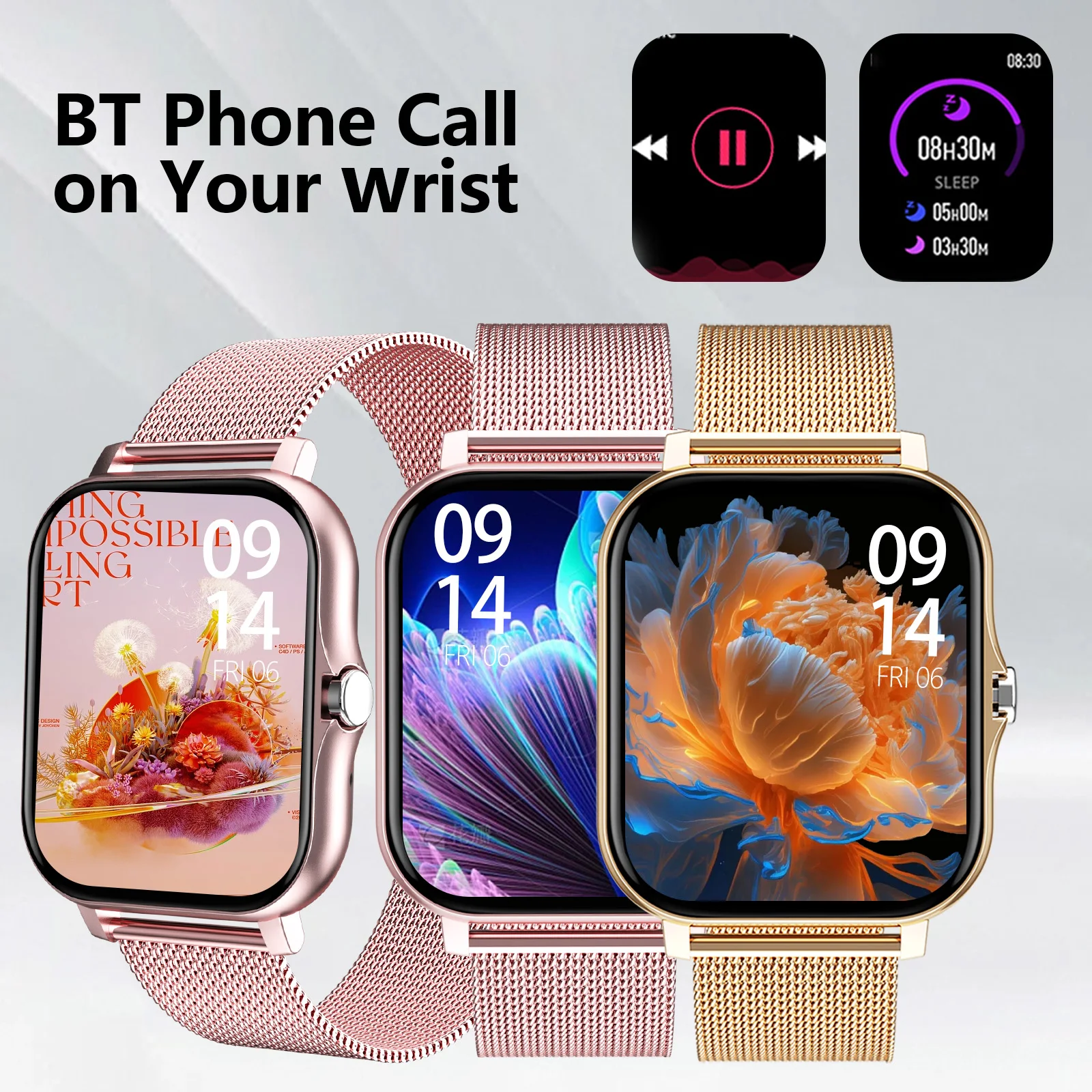 Smart watch wireless calling/dial Sport mode calling reminder and rejection fitness monitoring for iPhone/Andriod 1