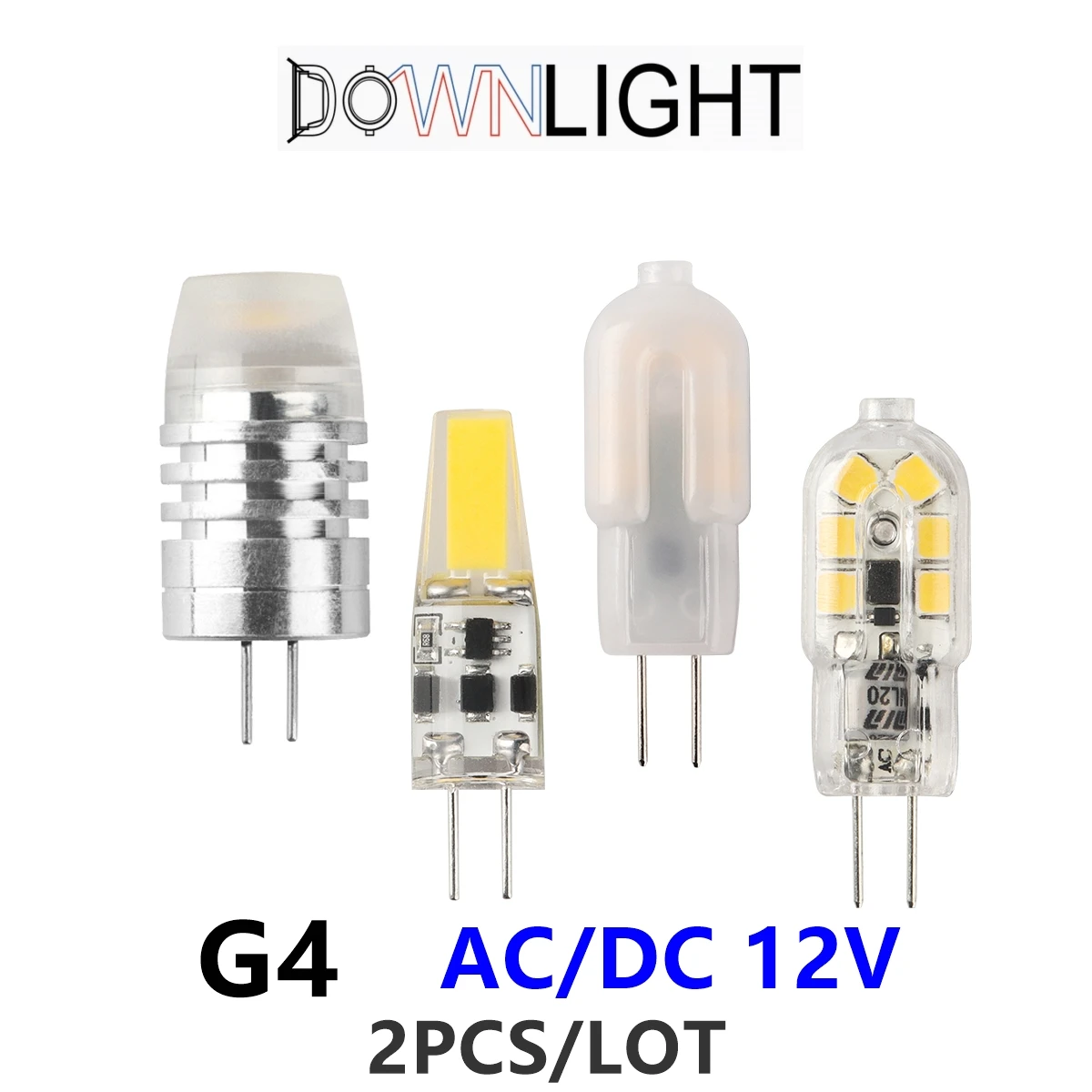 

2PCS New Mini G4 12V LED Lamp Dimmable 1W 2W 3W COB Bulb AC DC 12V Lampada COB 360 Beam Lampada G4 COB Lights Replace Halogen