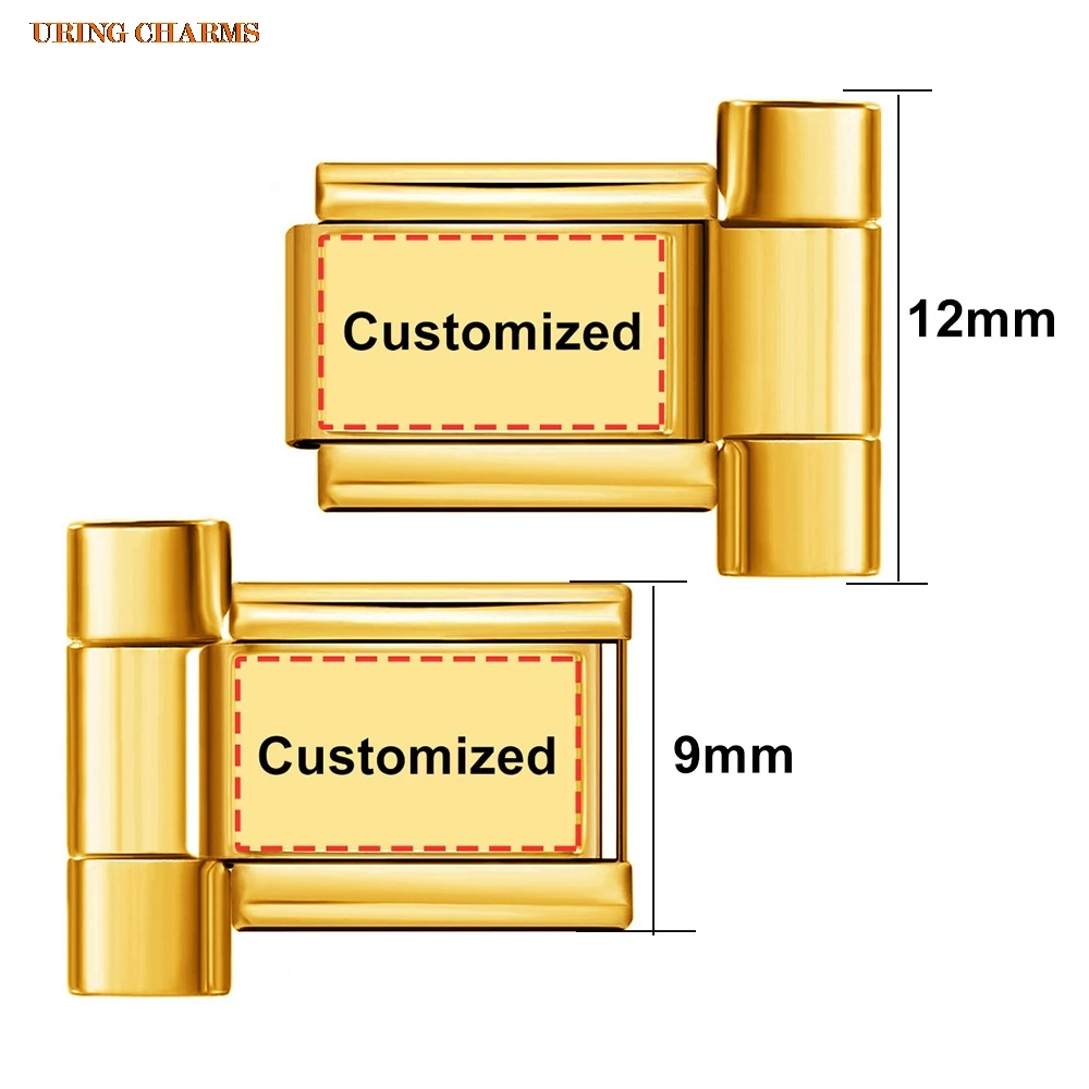 URING Maßgeschneidertes Bild-Logo-Uhrenarmband-Verbindungszubehör, passend für 9 mm italienischen Charm-DIY-Schmuckherstellung für Männer und Frauen, Geschenke – Detail 6