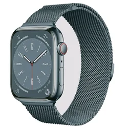 Magnetic Milanese Loop Strap - Premium Metal Watch Band Replacement - 42mm - 44mm - 45mm (Light green)