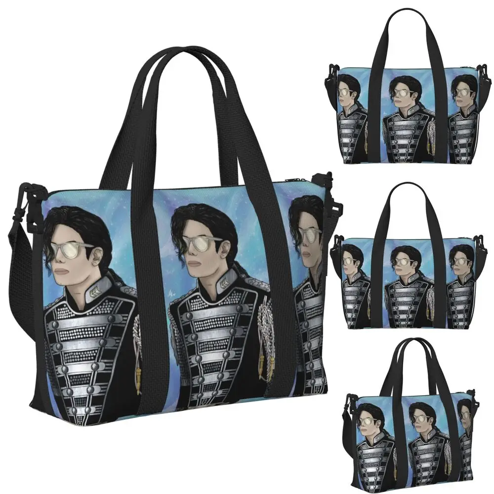 Michael Jackson Musicians Singers Dancers Beach Travel Bag Large Capacity Tote Bags for Sport Women Shopping Duffle Shoulder Bag