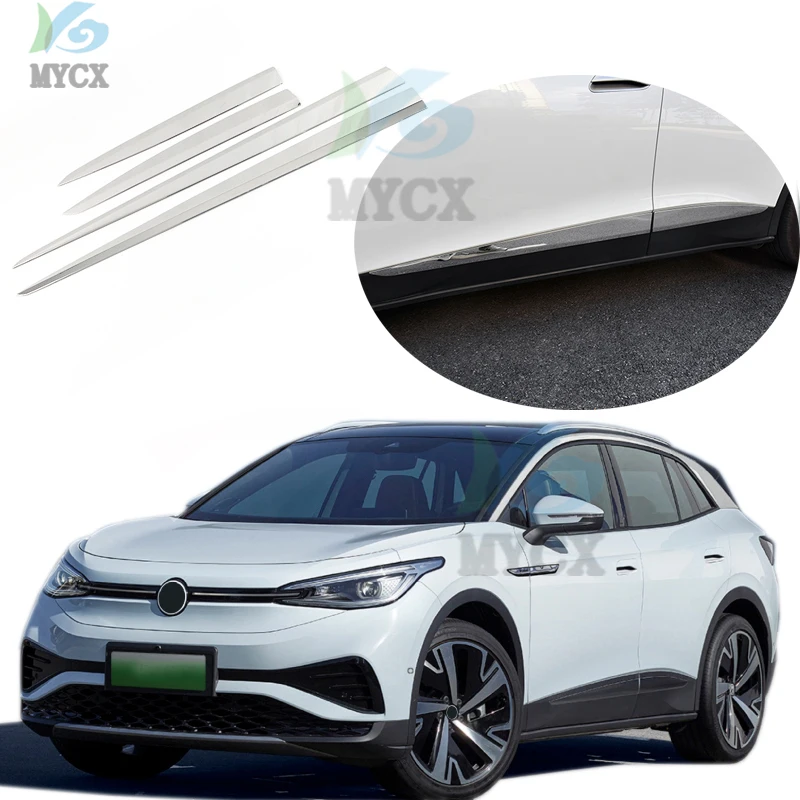 

Молдинговая дверь из нержавеющей стали для Volkswagen VW ID.4X ID.4 ID4 2021 2022, аксессуары, крышки отделки, Стайлинг автомобиля