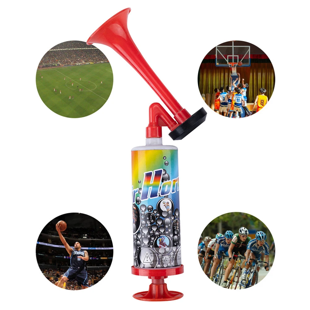 Plastic Horn Football Noise Makers Football Stadium Horn Portable Soccer Air Cheering Horn Mini Handpush Pump Air for Boating Sports Events Birthday Parties