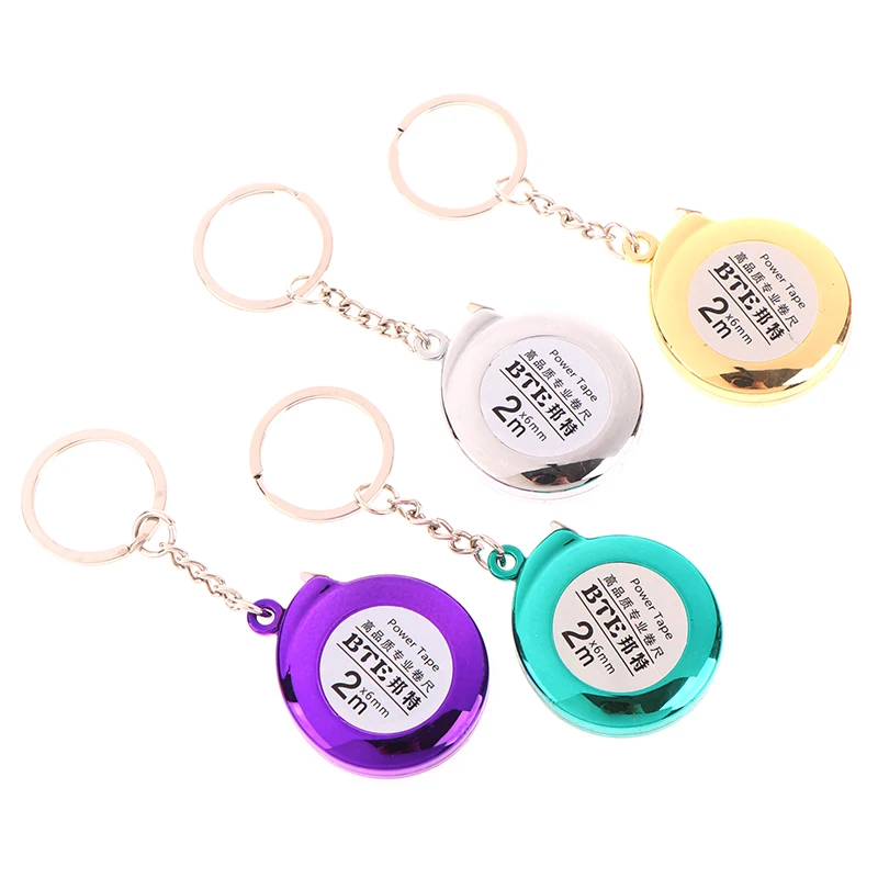 

1PC Innovative And Practical 2m Delicate Multipurpose Measure Gift Small Steel Ruler Portable Mini Cute Keychain Tape Measure