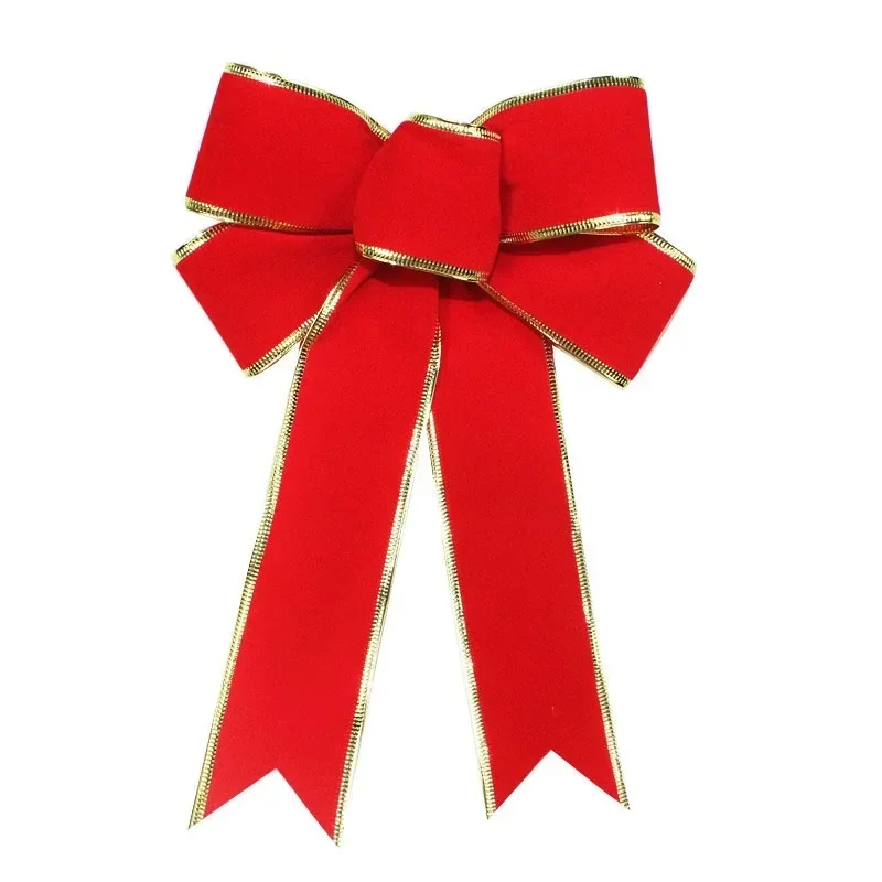 

Christmas Ornaments 25cm Red Flannelette Ribbon Christmas Bow Supplies Christmas Tree Ornaments
