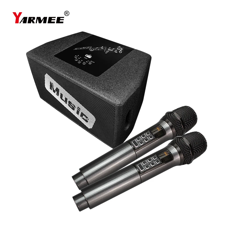 YARMEE Professional Wireless Karaoke Singing System With 2 Microphone Bluetooth Speaker Vioce Amplifier For Home KTV Party
