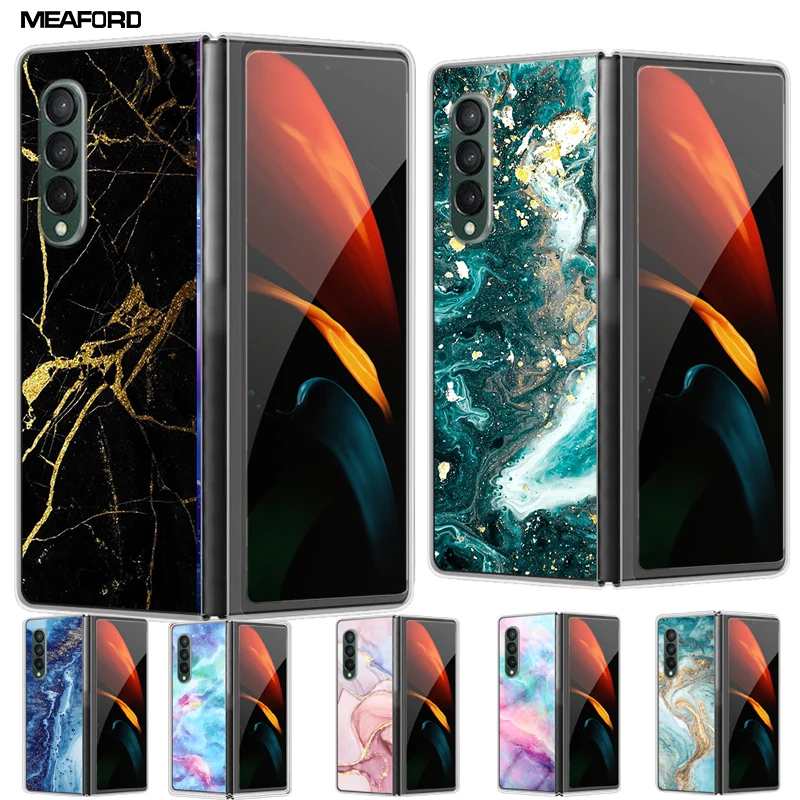 Per Samsung Z Fold5 Case Fashion Marble Hard Plastic Pc Custodia Posteriore Antiurto Per Samsung Galaxy Z Fold 5 Cover Per Telefono Etui Zfold5