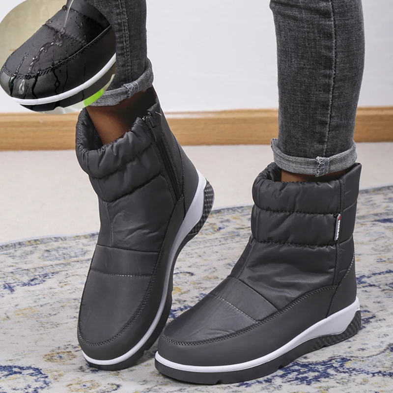 

Lucyever Thicken Warm Waterproof Snow Boots Women Long Plush Platform Ankle Boot Woman Winter 2022 Non Slip Cotton Padded Shoes