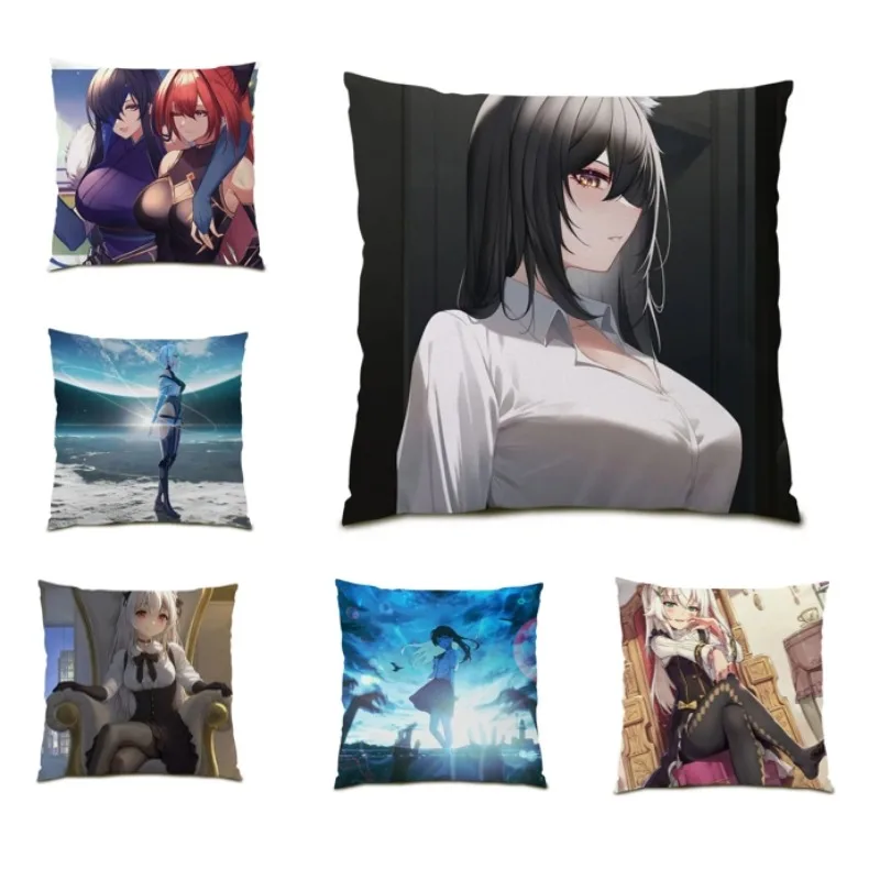 

Anime Cartoon Painting Pillowcase Cute Kawaii Girls Cushion Cover Double Sided Pillow Cover Bedroom Sofa Home Decor F1352
