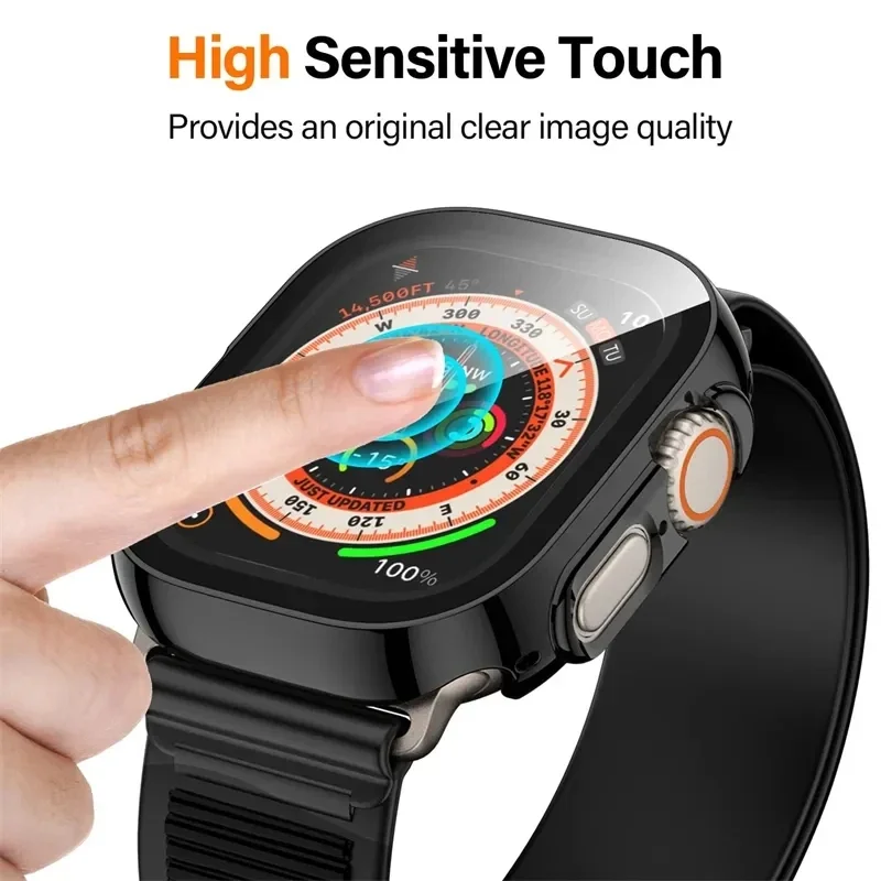 Premium Apple Watch Ultra Glass Case & HD Screen Protector Set - 49mm Bumper & Strap Accessories