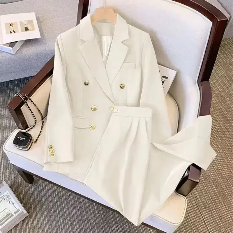 Female Office Coat Autumn New Large Size Fashion Temperament Loose Senior Sense Suit Slim Shirt Age Reduction Double Breasted