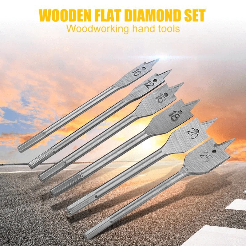 Pro Woodingwork Spade Drill Bit Set 6 PCS HSS Woodworking Tool Spade