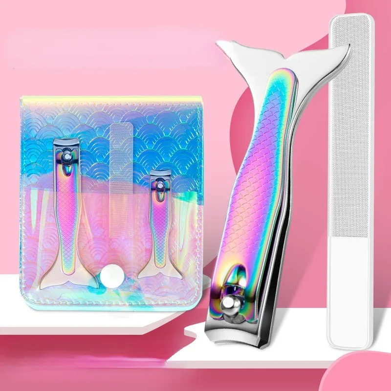 

Mermaid Nail Clipper Stainless Steel Fingernails and Toenails Cutter Christmas Birthday for Girls Women Kids Manicure Tool