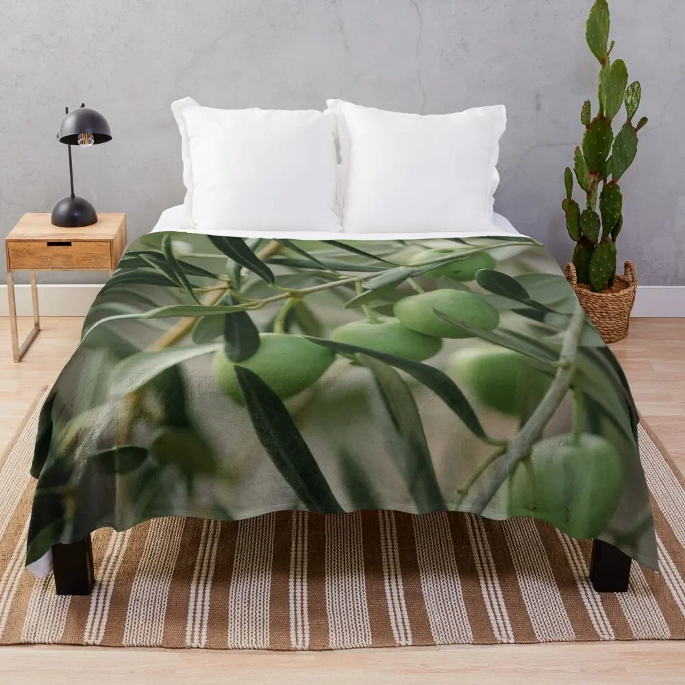 

Olive tree Throw Blanket Large Plush blankets and throws Blankets