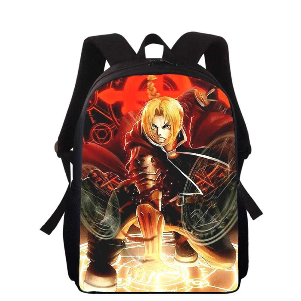anime Fullmetal Alchemist 15” 3D Print Kids Backpack Primary School Bags for Boys Girls Back Pack Students School Book Bags