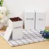 3Pcs Coffee Bean Storage Canisters Tea Sugar Vacuum Sealed Jars Iron Canisters Heat Kitchen Cream Can Airtight Lid 1L 2