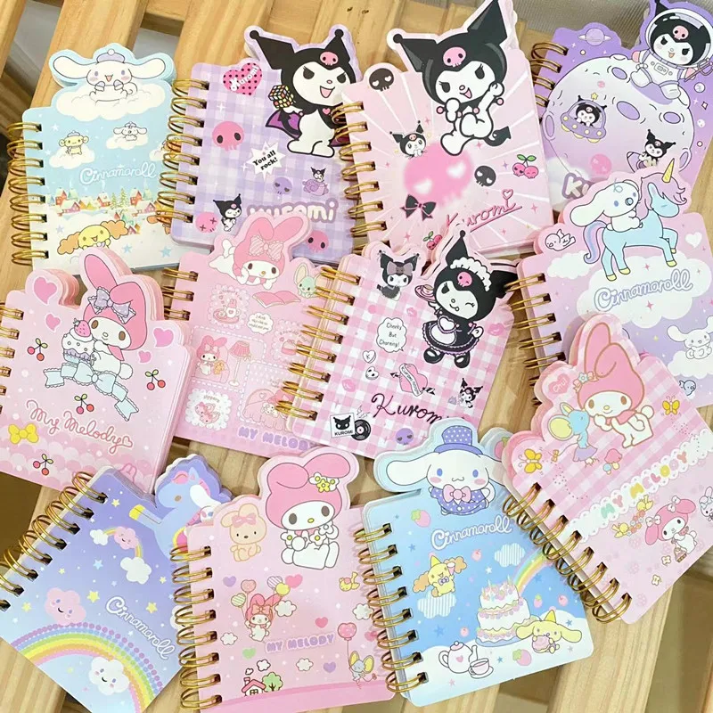 

Kawaii Sanrio Notebook Melody Kuromi Cinnamoroll Portable Notepad Daily Weekly Agenda Planner Stationery Office School Supplies