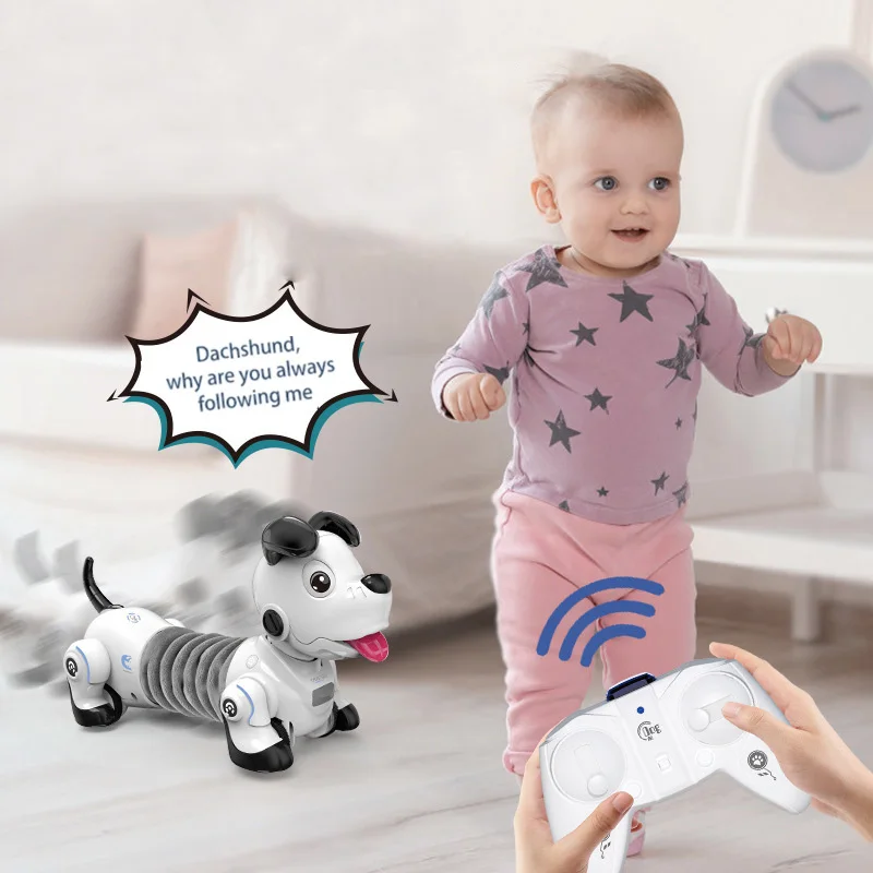 RC Robot Dog Puzzle Machine Dachshund Infrared Electronic Remote Control Scalable Tamagotchi Animal Boy Toy for Children's Gifts