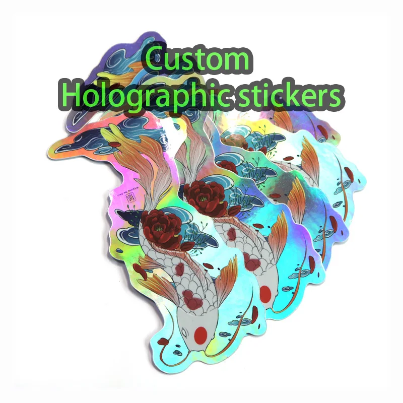 Custom Glitter Stickers Waterproof Decorative Logo Label Laptop Cartoon Hologram Holographic Sticker Anime Cute Clear Label 1000pcs 30x15mmm holographic warranty barcode serial number stickers tamper proof sealing void security label customized logo