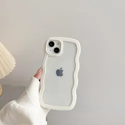 Aesthetic Transparent Curly Wave Shockproof Bumper Phone Case - iPhone XR (White)
