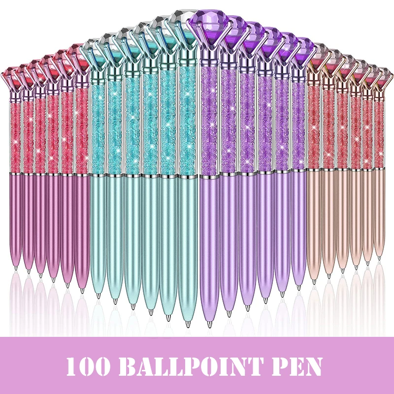 100pcs-crystal-diamond-ballpoint-pen-black-ink-advertising-gift-pen-school-office-stationery