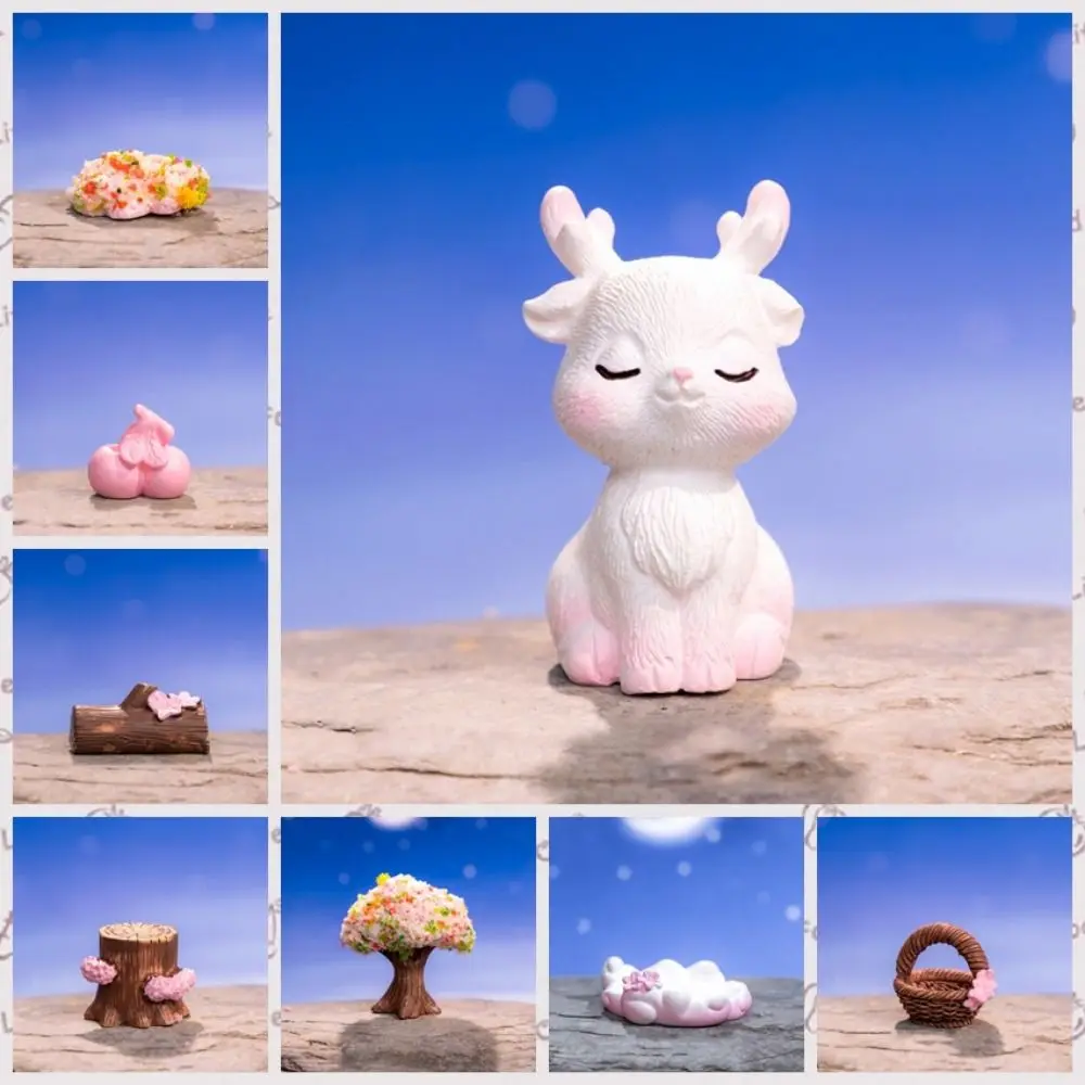 

Cute Mini Pink Deer Statue Resin Pink Deer Miniatures Pink Deer Doll Decorative Pink Deer Micro Landscape Micro Landscape