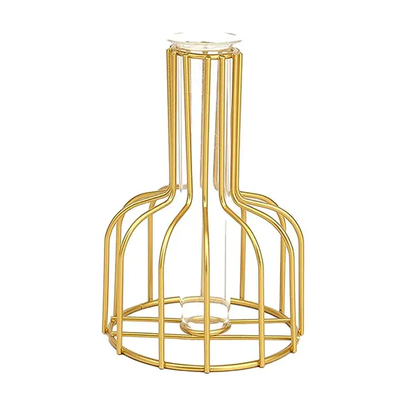 

Metal Flower Stand Vase Creative Glass Vases For Flowers Desktop Decor For Apartment Home Balcony Living Room For Rose Single