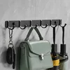 1pc Aluminum Wall Mounted Coat Hook, Wall Hanging Row Hook, Punching/Adhesive Storage Rack Hook  Towel Rack，Coat rack，Organizer 1