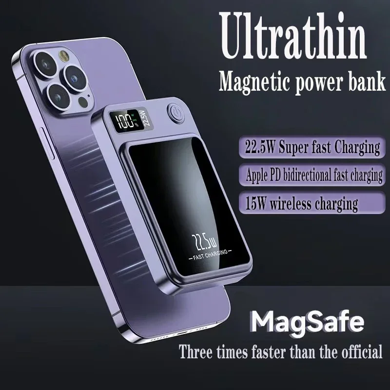 

Wireless Fast Charger Power Bank For Magsafe Magnetic Portable External Power Bank for Samsung Xiaomi iPhone 14 13 12