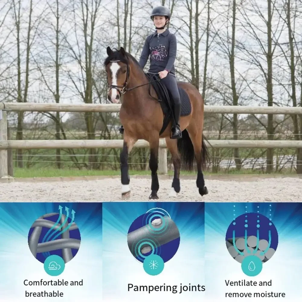 4x Horse Boots Leg Wraps Adjustable Support Professional Leg Guard Leg Protection for Jumping Training Equestrian Accessories 3