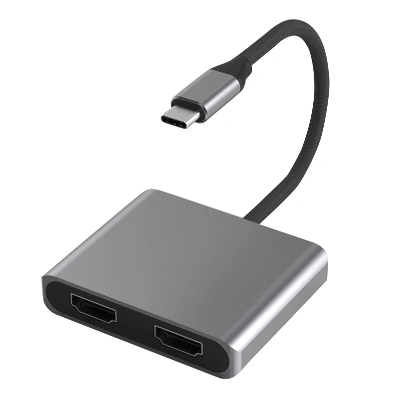 

Док-станция-концентратор с 2 портами типа C, USB-C, двойной HDMI-4K, 60 Гц, расширение для двух экранов, адаптер для Macbook,