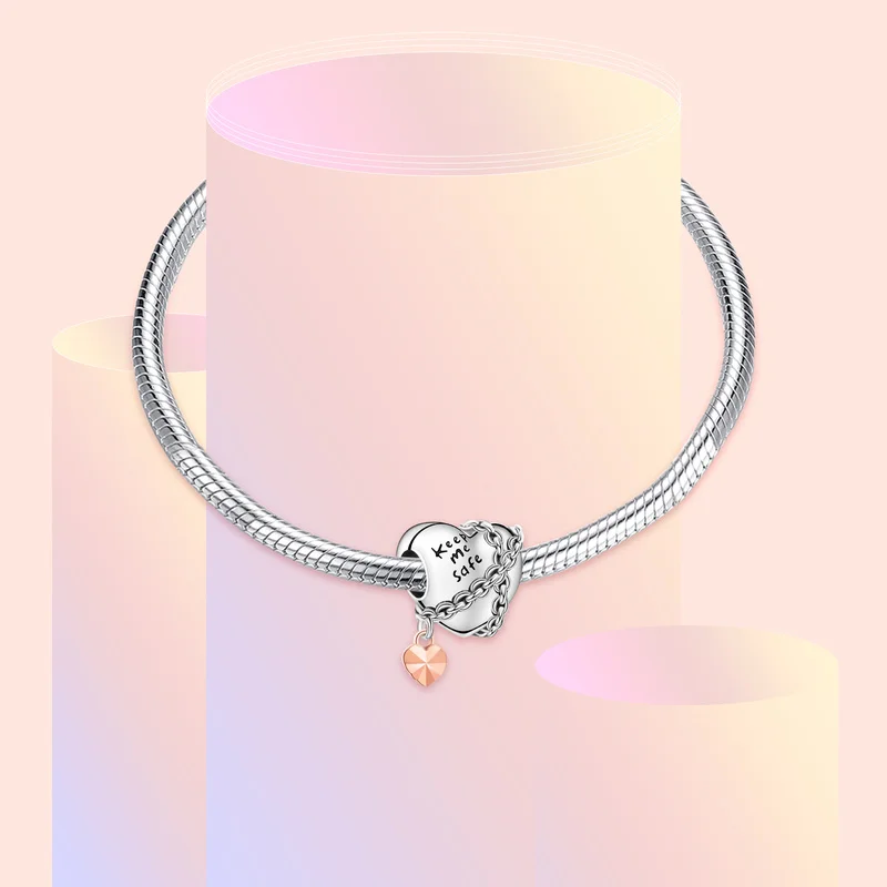 HOT SALE 925 Sterling Silver Zircon Animal Heart Charm Beads Fit Original Pandora Bracelet Pendant Necklace Jewelry