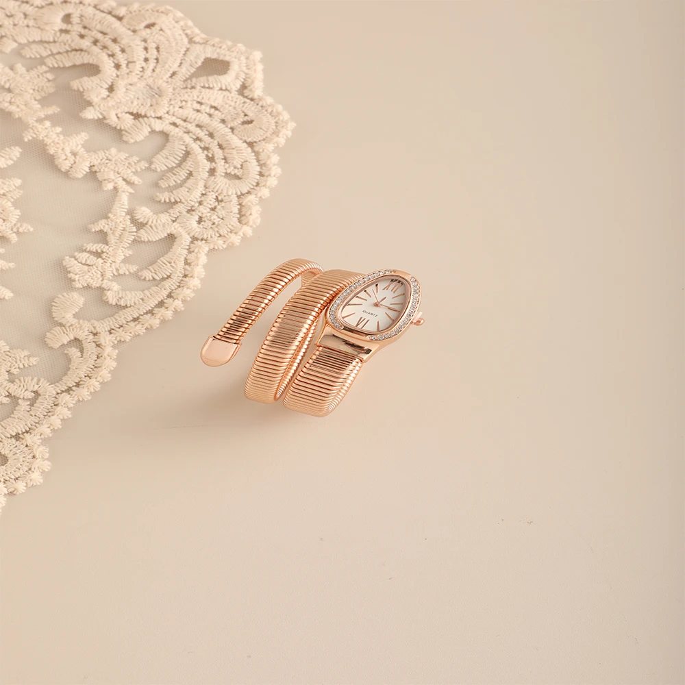 Waterdrop Bracelet Quartz Watch Snake Gold Bracelet Fashion Women's Watch Simple Dial for Ladies