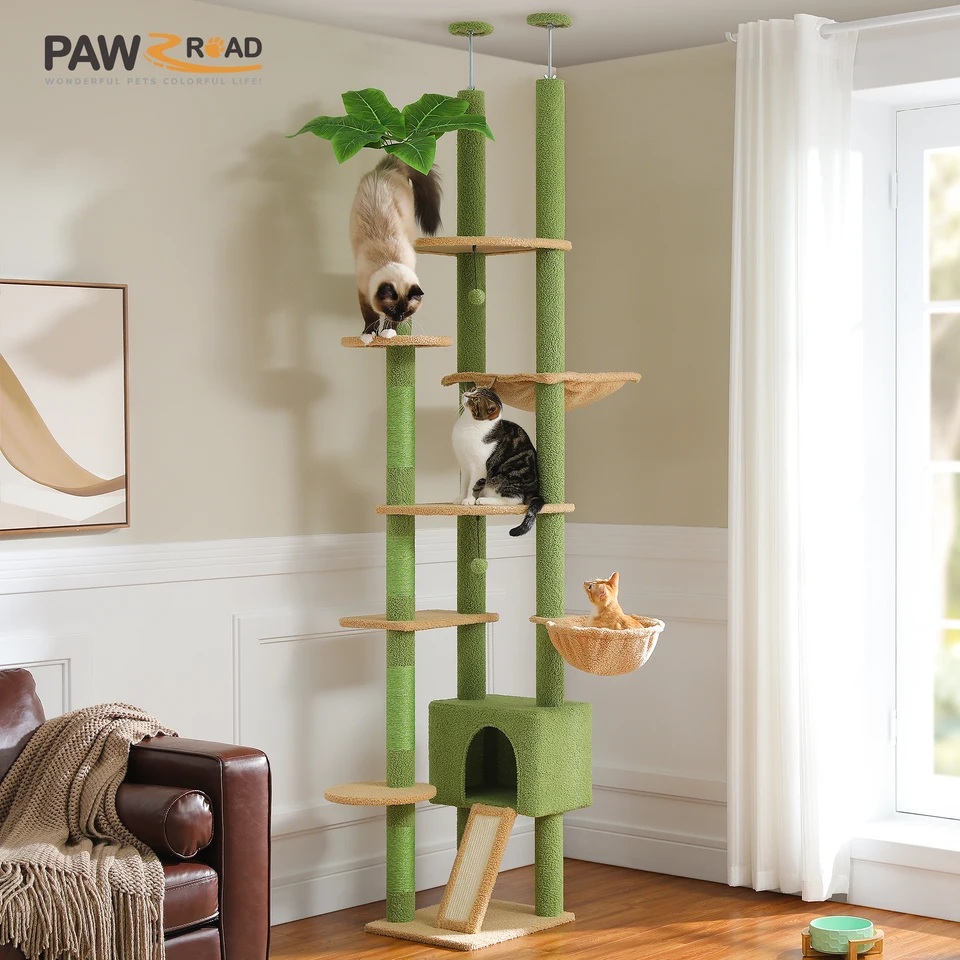 Multi-Level Cat Tree with Scratching Posts and Hammock