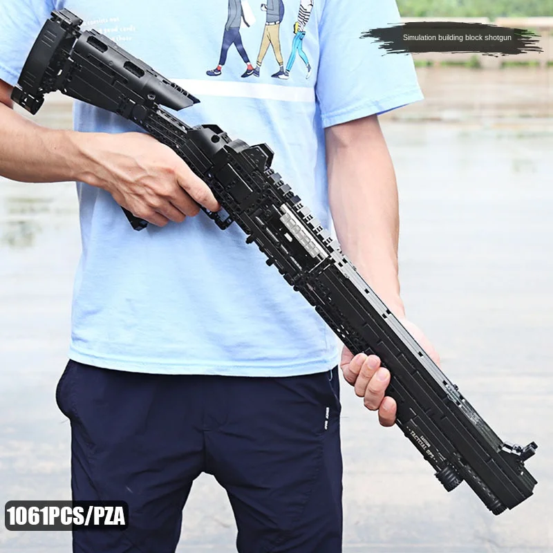 

1061pcs High-tech Gun Building Blocks Benelli M4 shotgun Gun Model PUBG Military SWAT Weapon Bricks Toys for Children