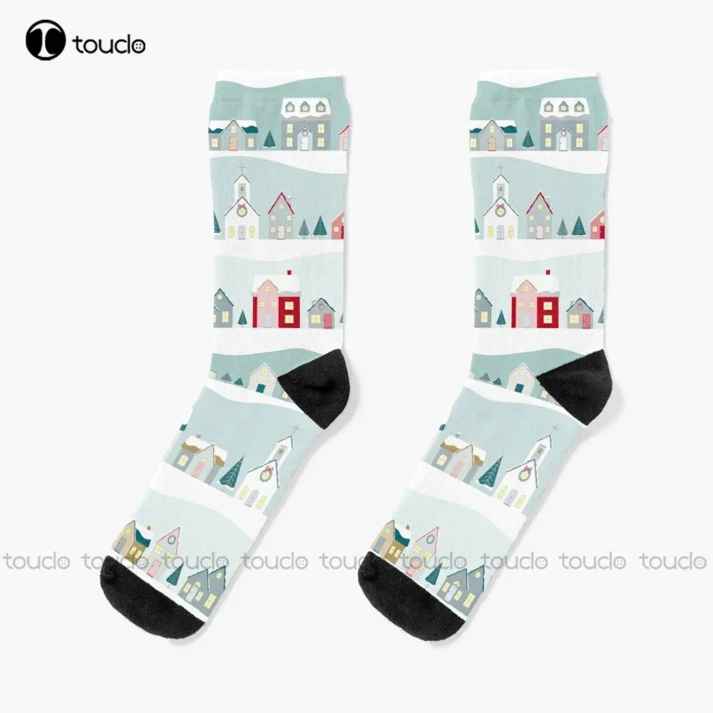 

Christmas Village Socks Soft Socks High Quality Cute Elegant Lovely Kawaii Cartoon Sweet Cotton Sock Custom Gift Streetwear