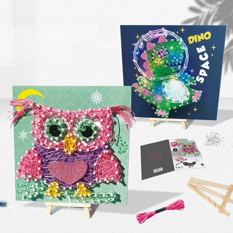 DIY String Art Kit for Kids Ages 6 and Up 3D with Lights on String Art Kit Crafts for Teens Birthday Gifts Home Wall Decorations