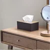 Bamboo Cover Tissue Box with Solid Wood Storage Box, Home Table Decoration Organizer  tissue box holder  car tissue holder 5