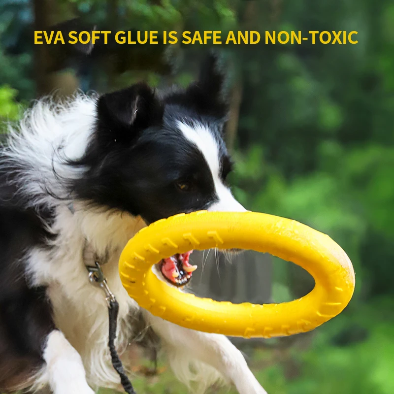 Dog Toys Pet Flying Disk Training Ring Puller Anti-Bite Floating Interactive Supplies Dog Toys Aggressive Chewing 2