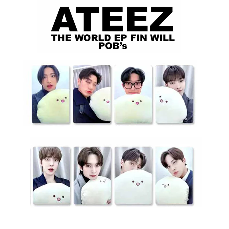 8 Pz/Set Kpop Ateez Group Album The World Ep Fin Will Lomo Card Pob Mus Icart Hongjoong Seonghwa Yunho Yeosang Gift Cartolina
