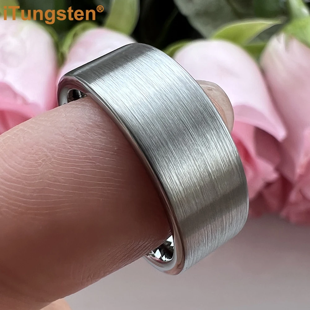 

iTungsten 6mm 8mm Engagement Wedding Band Tungsten Carbide Ring Men Women Couple Fashion Jewelry Brushed Pipe Cut Comfort Fit