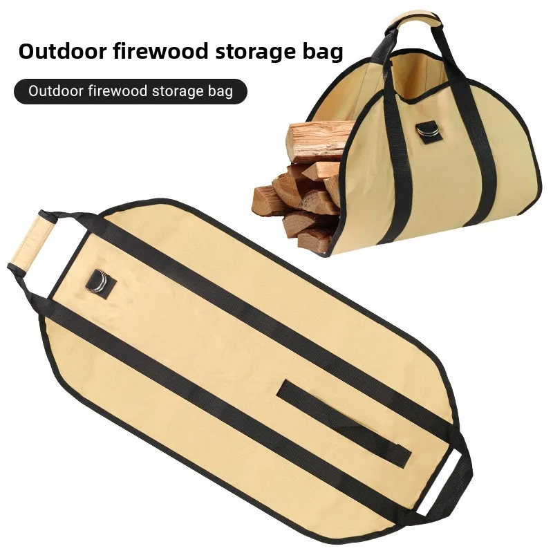 Outdoor Firewood Handbag Large-capacity Storage Bag Portable Outdoor Camping Oxford Cloth Logging Bag  Fire Wood Sling Carrier