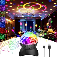 USB/Rechargeable RGB Disco Light Bluetooth Speaker Rotating Magic Ball Stage Lamp Projector Sound Activated DJ Party Decor Gift 1