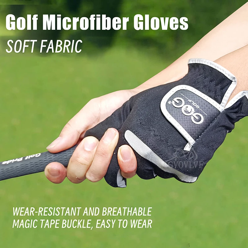 Black Professional Breathable Lycra Golf Gloves - Ambidextrous Use
