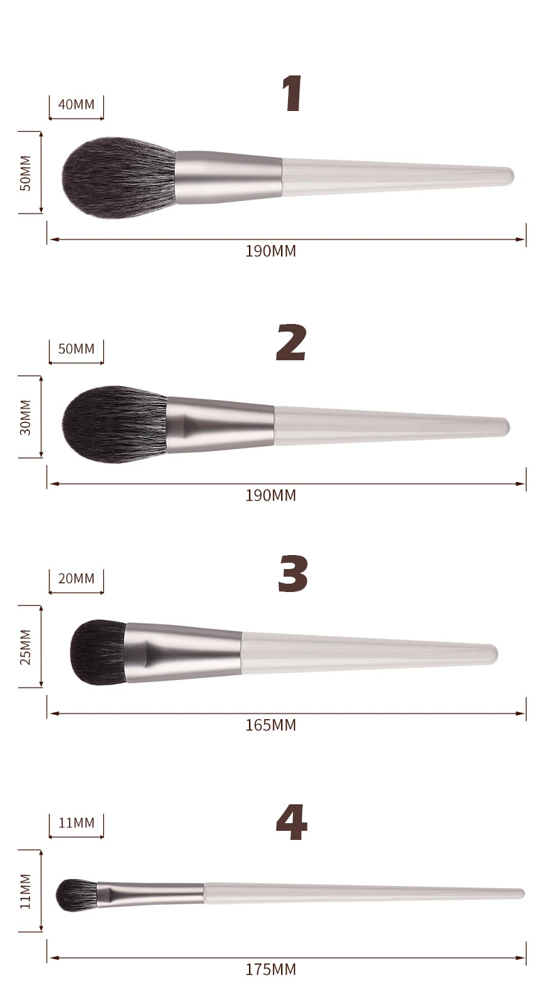 Description Picture 5 of item9 Pieces White Makeup Brush Set, Soft Foundation Concealer Eyeshadow Brushes Kit Professional