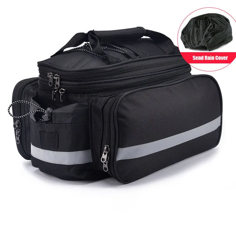 Large Capacity Bicycle Pannier Bag Mountain Bike Rear Shelf Bag Waterproof Storage Luggage Bag Saddle Bag With Reflective Strip 8