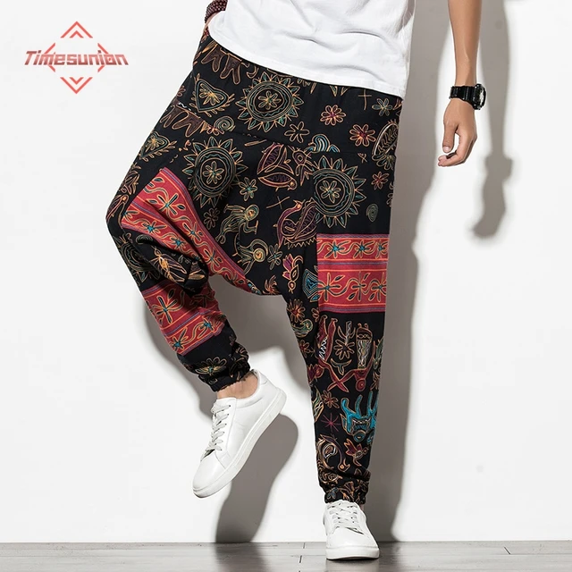 ropa hombre pantalones hombre Estampados Joggers de algodón Hombres Baggy  Hippie Boho Gypsy Aladdin Cargo Pantalones Yoga Harem Pantalones Tallas  grandes Mujer Pantalones pantalon chandal hombre - AliExpress